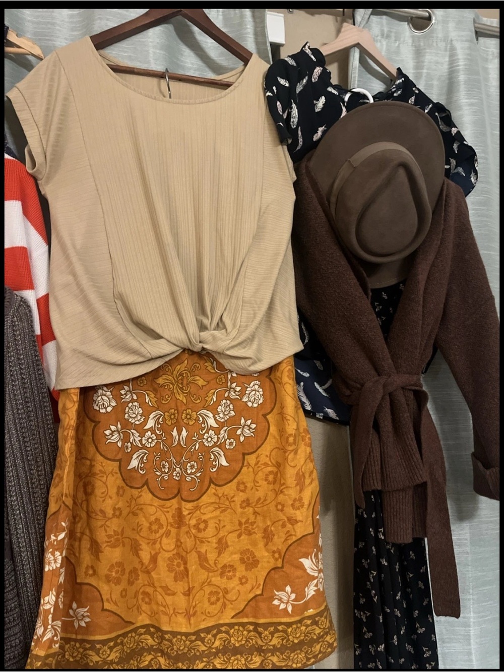 Make an Offer! Bundle of 11 Piece Boho Clothes - Casual Shirts Summer Skirt Hat - Picture 2 of 5